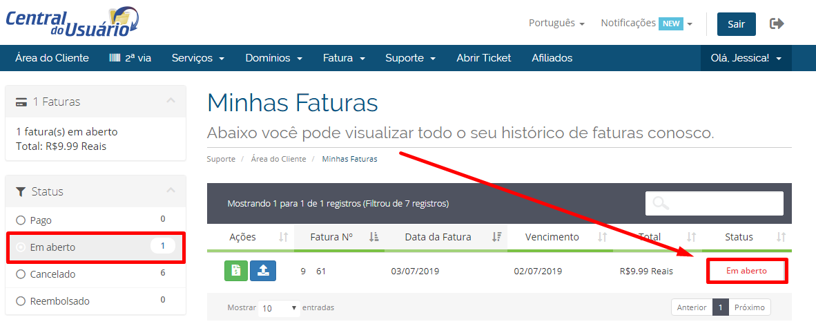 Fatura em Aberto