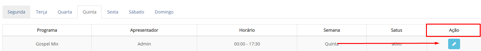 Editar Programação